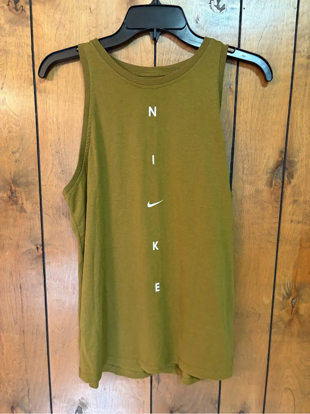 Nike Olive Dri-FIT Crew Tee with White Swoosh